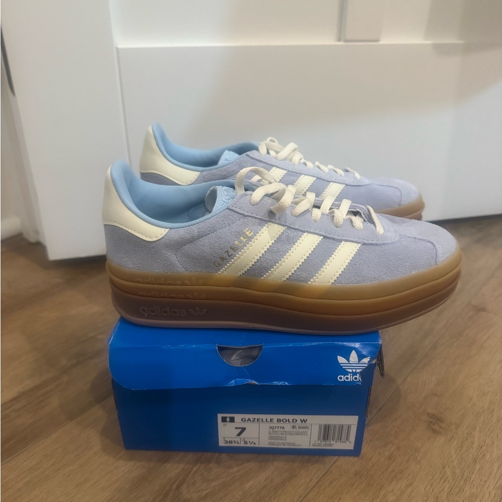 Adidas Women's Gazelle Bold Sneakers - Light Purple and Cream